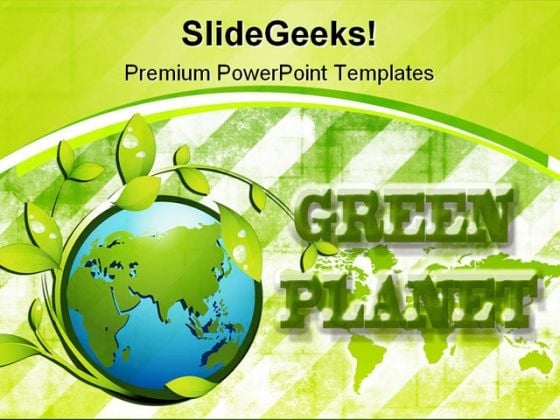 Green Planet Nature PowerPoint Template 0910