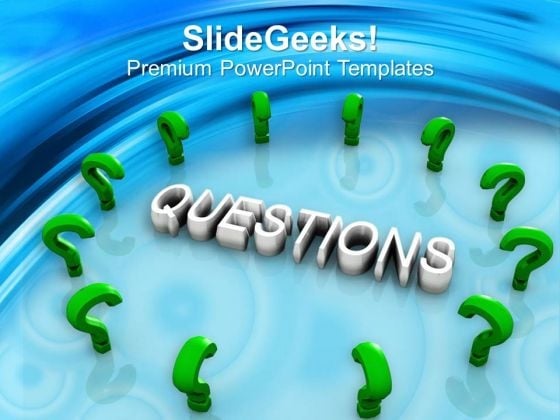 Green Question Marks Around The Word Questions PowerPoint Templates Ppt Backgrounds For Slides 1212 Green Question Marks Around The Word Questions PowerPoint Templates Ppt Backgrounds For Slides 1212