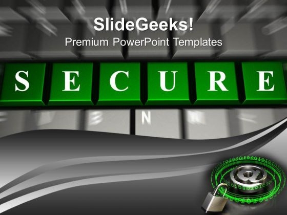 Green Secure Word On Keyboard PowerPoint Templates Ppt Backgrounds For Slides 0213 Green Secure Word On Keyboard PowerPoint Templates Ppt Backgrounds For Slides 0213