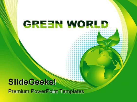Green World Enviroment PowerPoint Template 0910 Green World Enviroment PowerPoint Template 0910