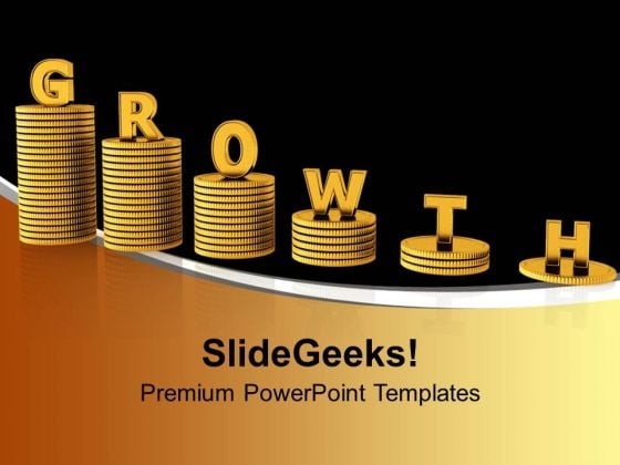 Growing Stack Of Coins PowerPoint Templates Ppt Backgrounds For Slides 0113