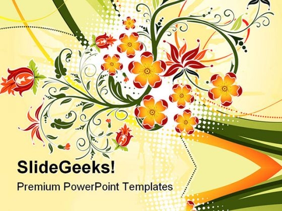 Grunge Flower Background Design PowerPoint Templates And PowerPoint Backgrounds 0611