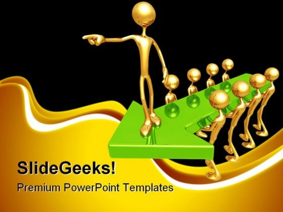 Guiding Arrow Leader Leadership PowerPoint Themes And PowerPoint Slides 0611 Guiding Arrow Leader Leadership PowerPoint Themes And PowerPoint Slides 0611