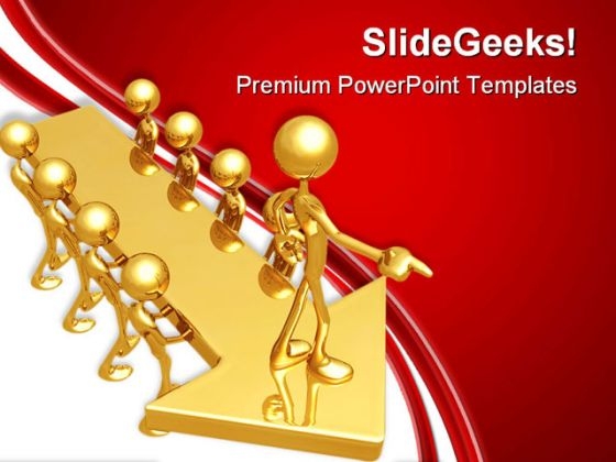 Guiding Arrow Leader Leadership PowerPoint Themes And PowerPoint Slides 0711 Guiding Arrow Leader Leadership PowerPoint Themes And PowerPoint Slides 0711
