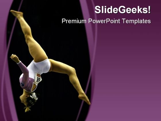 Gymnast Sports PowerPoint Template 0610 Gymnast Sports PowerPoint Template 0610