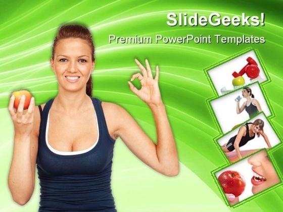 Gymnastics Girl With An Apple Health PowerPoint Templates And PowerPoint Backgrounds 0311 Gymnastics Girl With An Apple Health PowerPoint Templates And PowerPoint Backgrounds 0311