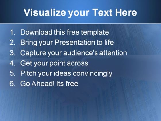 Business Handshake PowerPoint Template visual ideas