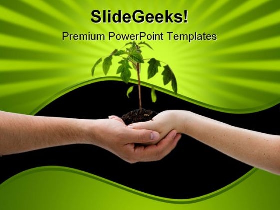 Hands In Plant People PowerPoint Template 0810 Hands In Plant People PowerPoint Template 0810