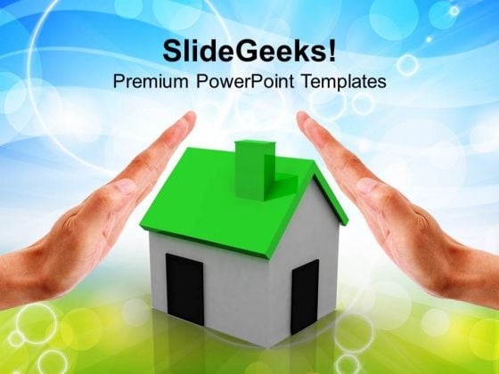 Hands Over A Small Green House PowerPoint Templates Ppt Backgrounds For Slides 0113 Hands Over A Small Green House PowerPoint Templates Ppt Backgrounds For Slides 0113