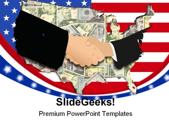 Handshake Americana PowerPoint Themes And PowerPoint Slides 0411