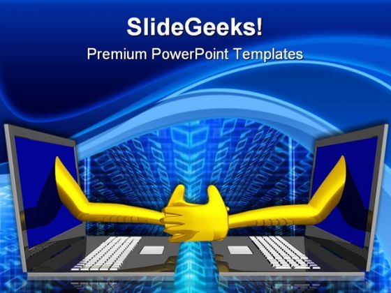 Handshake Computer PowerPoint Templates And PowerPoint Backgrounds 0511