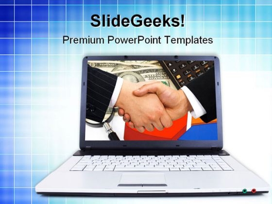 Handshake Computer PowerPoint Templates And PowerPoint Backgrounds 0711