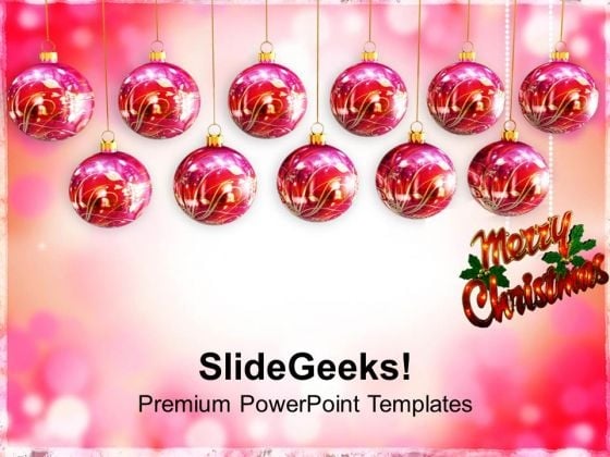 Hanging Baubles Christmas Festival PowerPoint Templates Ppt Backgrounds For Slides 1112
