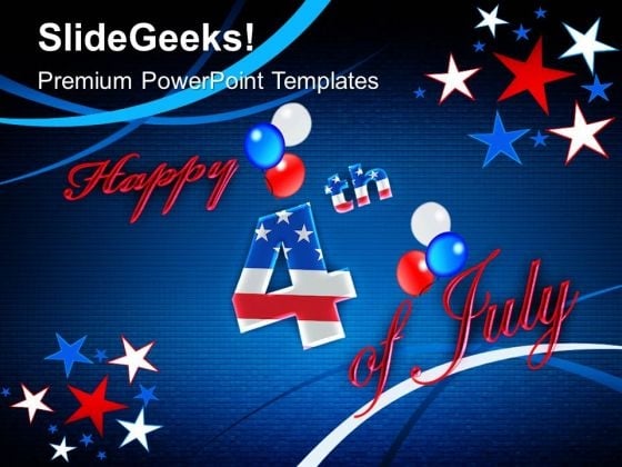 Happy 4th July Independence American PowerPoint Templates And PowerPoint Themes 0612