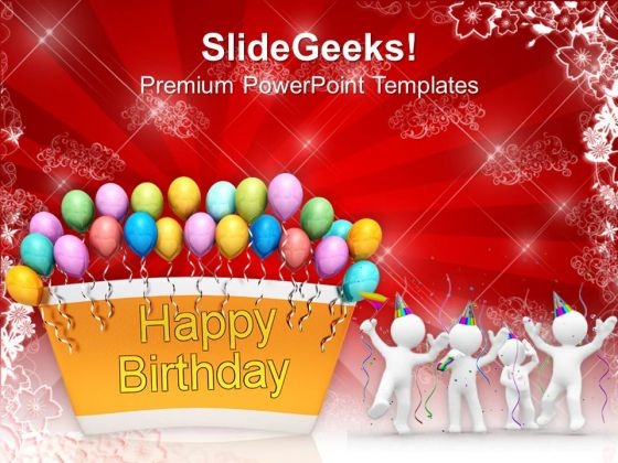 happy birthday balloons celebration party powerpoint templates ppt backgrounds for slides 1212 title