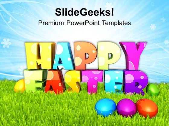 Happy Easter With Colored Eggs With Surprise PowerPoint Templates Ppt Backgrounds For Slides 0313 Happy Easter With Colored Eggs With Surprise PowerPoint Templates Ppt Backgrounds For Slides 0313