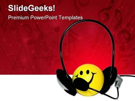 Happy Listener Music PowerPoint Templates And PowerPoint Backgrounds 0711 Happy Listener Music PowerPoint Templates And PowerPoint Backgrounds 0711