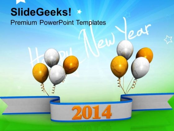 Happy New Year 2014 Business PowerPoint Template 1113 Happy New Year 2014 Business PowerPoint Template 1113