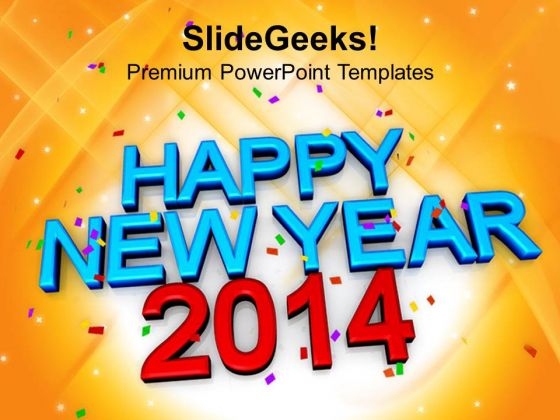 Happy New Year 2014 Concept PowerPoint Template 1113 Happy New Year 2014 Concept PowerPoint Template 1113