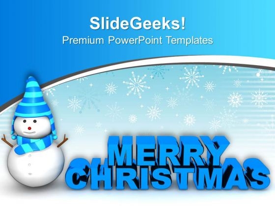 Happy Snowman Wishing Christmas Holidays PowerPoint Templates Ppt Backgrounds For Slides 0113 Happy Snowman Wishing Christmas Holidays PowerPoint Templates Ppt Backgrounds For Slides 0113