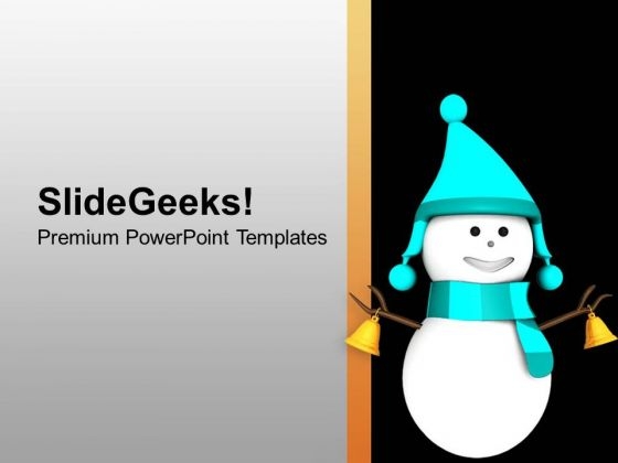 Happy Snowman With Jingle Bells PowerPoint Templates Ppt Backgrounds For Slides 0413 Happy Snowman With Jingle Bells PowerPoint Templates Ppt Backgrounds For Slides 0413