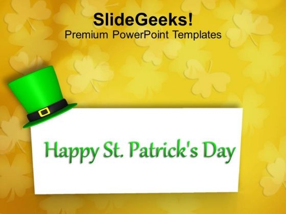 Happy St Paticks Day Greeting Card PowerPoint Templates Ppt Backgrounds For Slides 0213