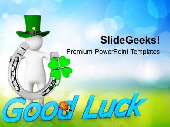 Happy St Patricks Day With Good Luck Holidays PowerPoint Templates Ppt Backgrounds For Slides 0313