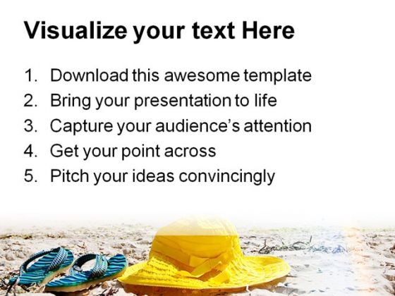 Hat And Flip Flop Beach PowerPoint Themes And PowerPoint Slides 0411 idea best