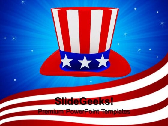 Hat With American Flag Theme Nation PowerPoint Templates And PowerPoint Themes 0812 Hat With American Flag Theme Nation PowerPoint Templates And PowerPoint Themes 0812