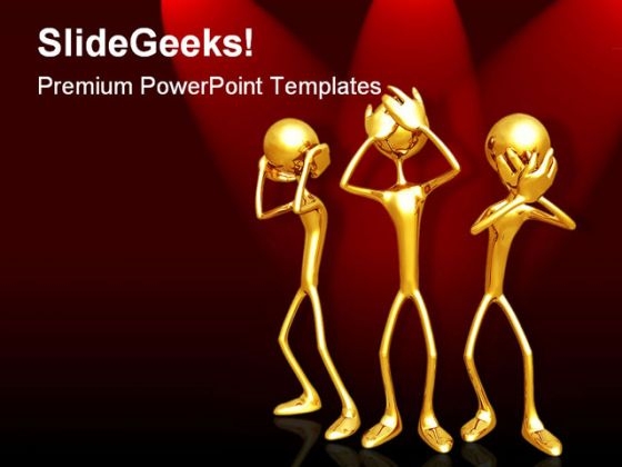 Hear See Speak No People PowerPoint Template 1110 Hear See Speak No People PowerPoint Template 1110