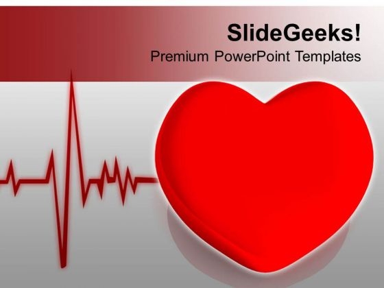 Heart With Heart Beat Cardiogram Health PowerPoint Templates Ppt Backgrounds For Slides 0213 Heart With Heart Beat Cardiogram Health PowerPoint Templates Ppt Backgrounds For Slides 0213