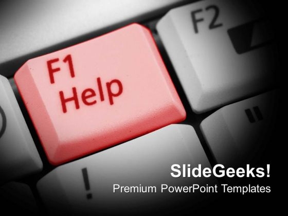 Help Button Keyboard Computer PowerPoint Templates Ppt Backgrounds For Slides 0213