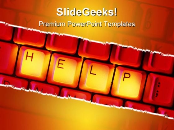 Help Keys Computer PowerPoint Templates And PowerPoint Backgrounds 0211