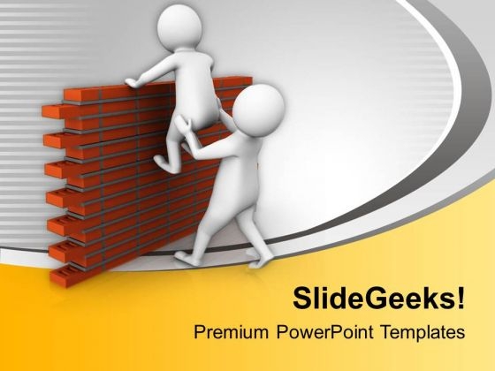 Help Others To Jump Difficulties PowerPoint Templates Ppt Backgrounds For Slides 0813 Help Others To Jump Difficulties PowerPoint Templates Ppt Backgrounds For Slides 0813