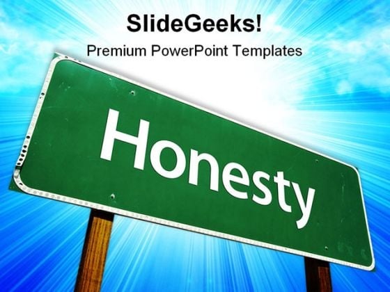 honesty_road_sign_metaphor_powerpoint_templates_and_powerpoint_backgrounds_0911_title