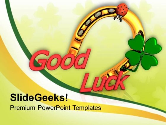 Horseshoe And Lady Bug With Good Luck PowerPoint Templates Ppt Backgrounds For Slides 0313 Horseshoe And Lady Bug With Good Luck PowerPoint Templates Ppt Backgrounds For Slides 0313