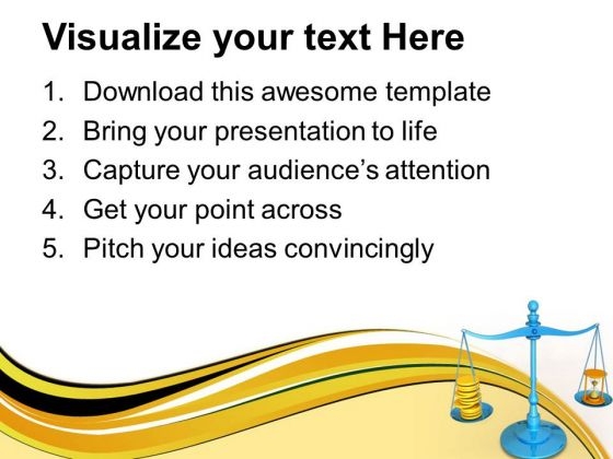 hourglass_and_coins_on_scales_concept_powerpoint_templates_ppt_backgrounds_for_slides_0813_print