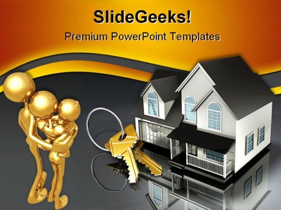 House And Keys Security PowerPoint Backgrounds And Templates 1210