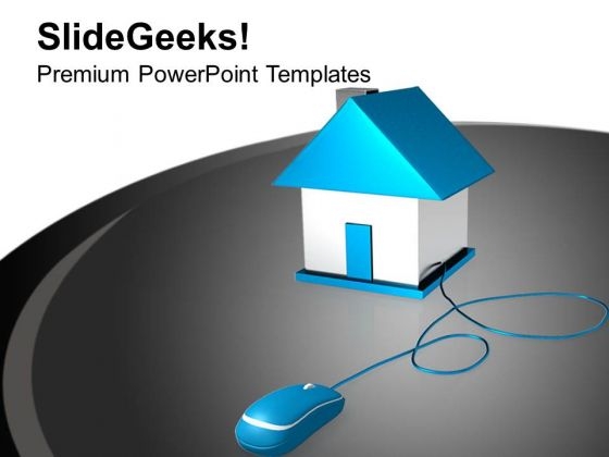 House Connected To Computer Mouse PowerPoint Templates Ppt Backgrounds For Slides 0213 House Connected To Computer Mouse PowerPoint Templates Ppt Backgrounds For Slides 0213