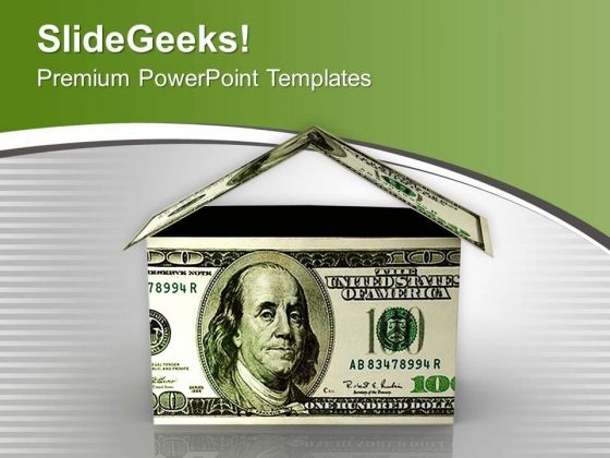 House Made Of Money Dollar Bills Finance PowerPoint Templates Ppt Backgrounds For Slides 0213 House Made Of Money Dollar Bills Finance PowerPoint Templates Ppt Backgrounds For Slides 0213