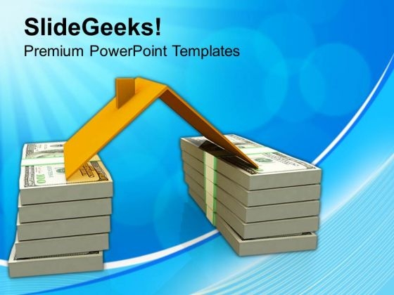 House Roof On Stack Of Dollars PowerPoint Templates Ppt Backgrounds For Slides 0113 House Roof On Stack Of Dollars PowerPoint Templates Ppt Backgrounds For Slides 0113