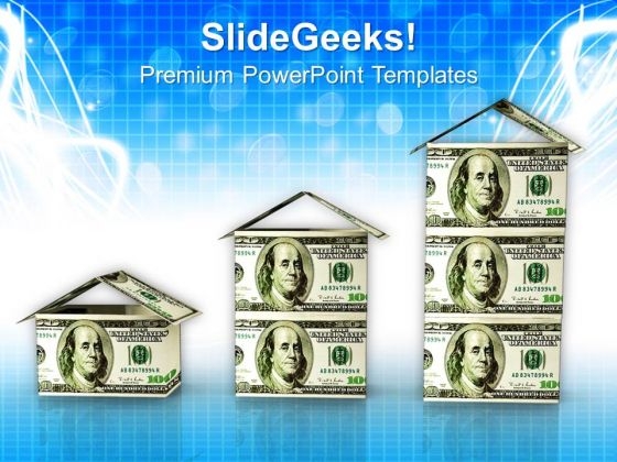 Houses From Dollar Banknotes Business Finance PowerPoint Templates And PowerPoint Themes 1112 Houses From Dollar Banknotes Business Finance PowerPoint Templates And PowerPoint Themes 1112