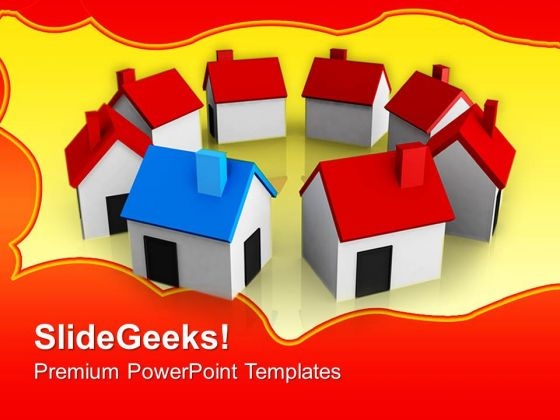 Houses Standing Around Real Estate PowerPoint Templates And PowerPoint Themes 0812 Houses Standing Around Real Estate PowerPoint Templates And PowerPoint Themes 0812