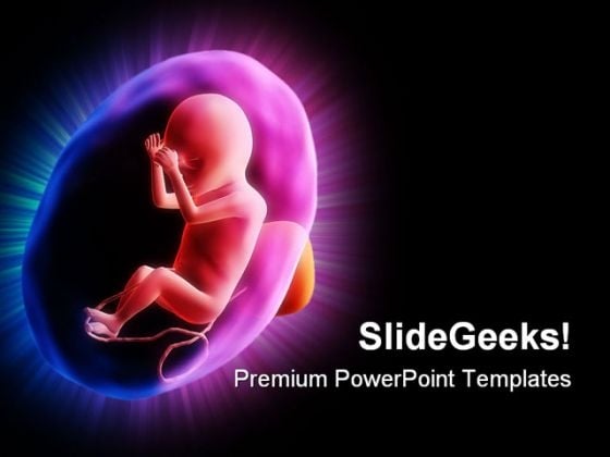 Human Fetus Medical PowerPoint Template 1110