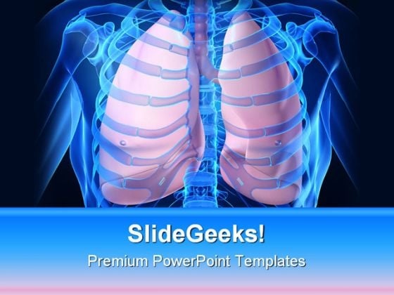 Human Lungs Medical PowerPoint Template 0610