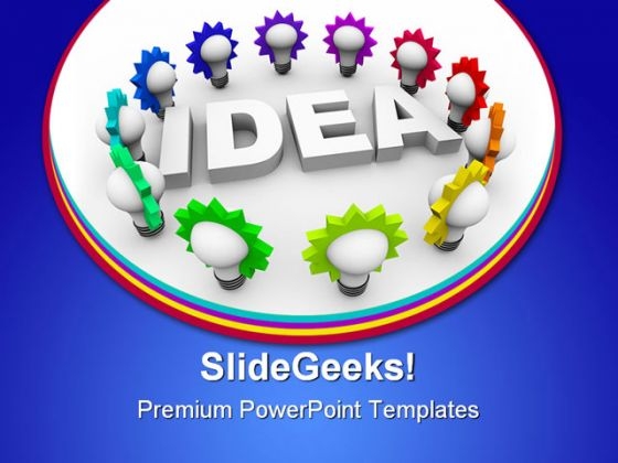 Idea Surrounded By Light Business PowerPoint Themes And PowerPoint Slides 0811