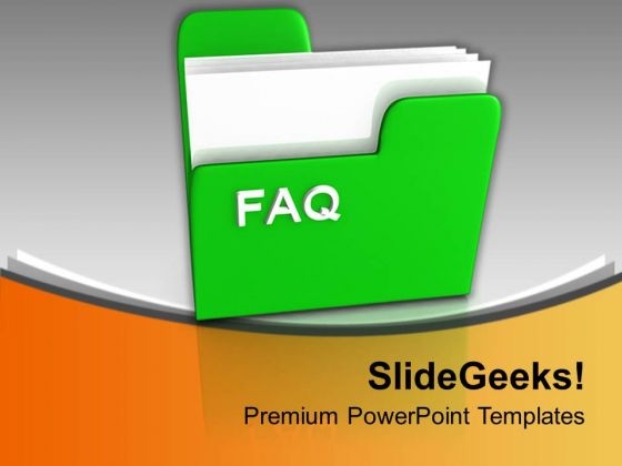 Illustration Of Computer Folder With Faq PowerPoint Templates Ppt Backgrounds For Slides 0113