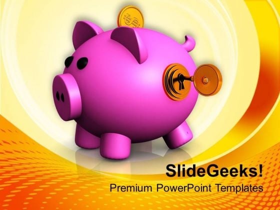 Illustration Of Locked Piggy Bank Savings PowerPoint Templates Ppt Backgrounds For Slides 0213 Illustration Of Locked Piggy Bank Savings PowerPoint Templates Ppt Backgrounds For Slides 0213
