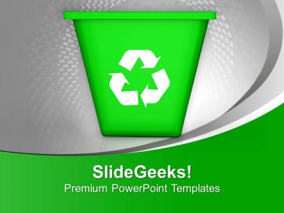 Illustration Of Recycling Symbol With Bin PowerPoint Templates Ppt Backgrounds For Slides 0213