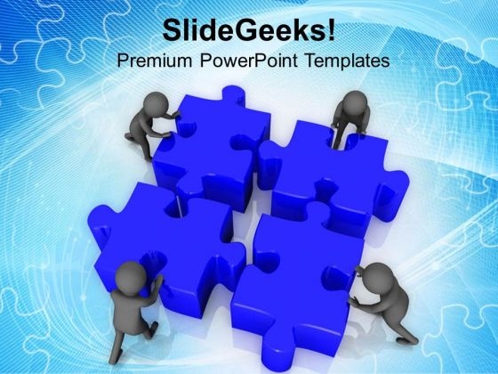 Image Of 3d Team With Puzzle PowerPoint Templates Ppt Backgrounds For Slides 0813 Image Of 3d Team With Puzzle PowerPoint Templates Ppt Backgrounds For Slides 0813